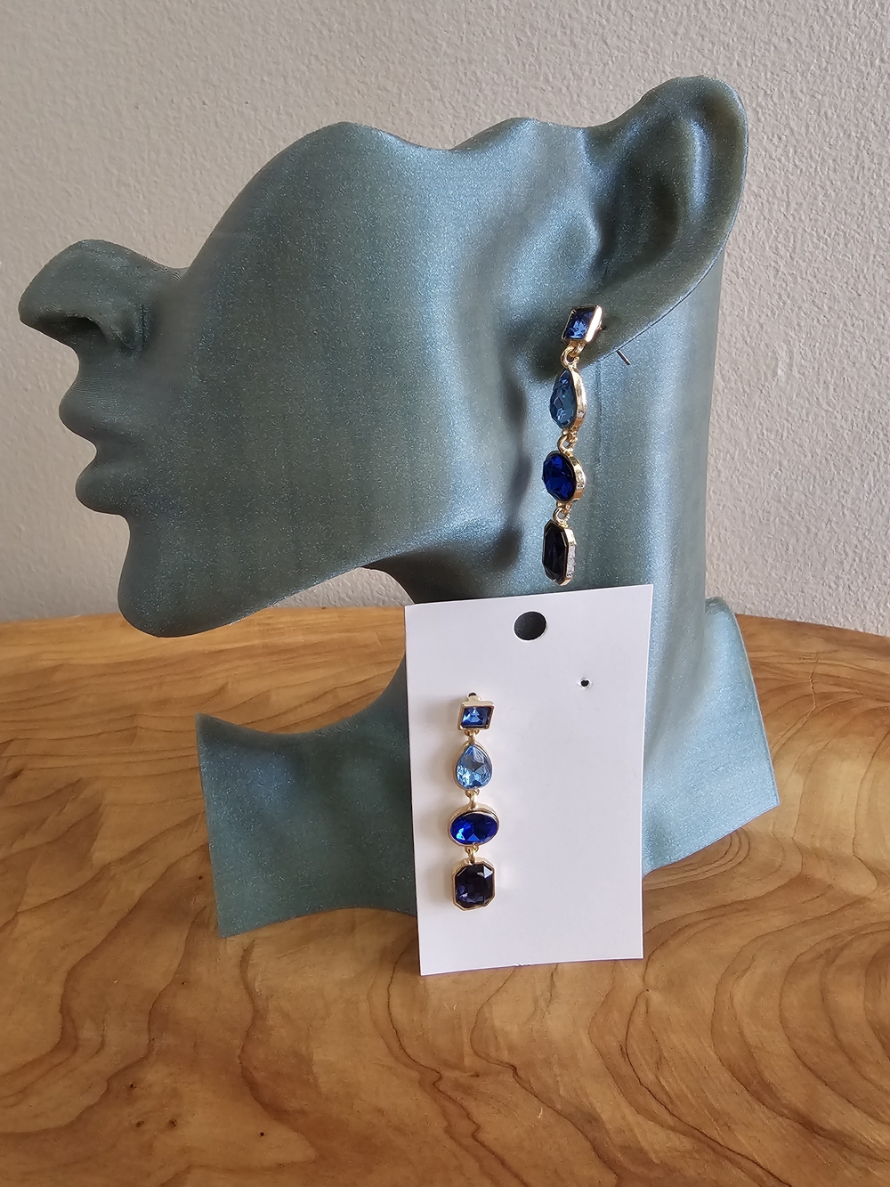 Blue Ombre Drop Earrings - Picture 3 of 5